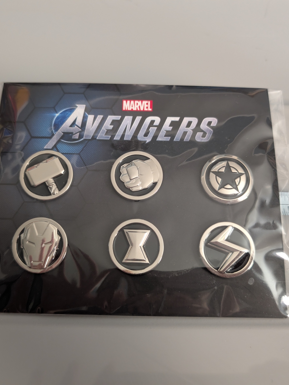 Marvel Avengers Silver Emblem Pin Set - Men's Accessories
